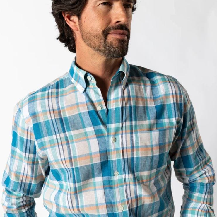 Duck Head Men's Long Sleeve Cotton Sport Shirt in Meadowbrook