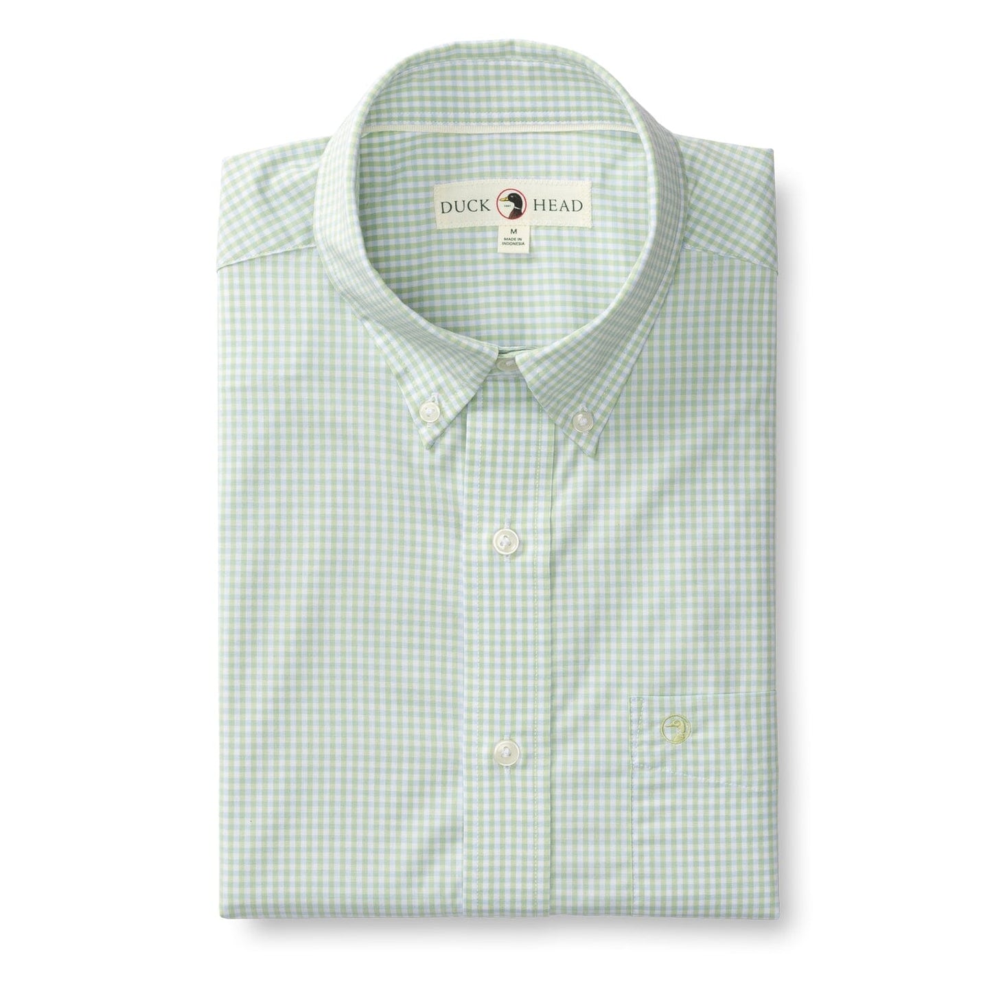 Duck Head Men's Long Sleeve Performance Poplin Sport Shirt in Pear Green