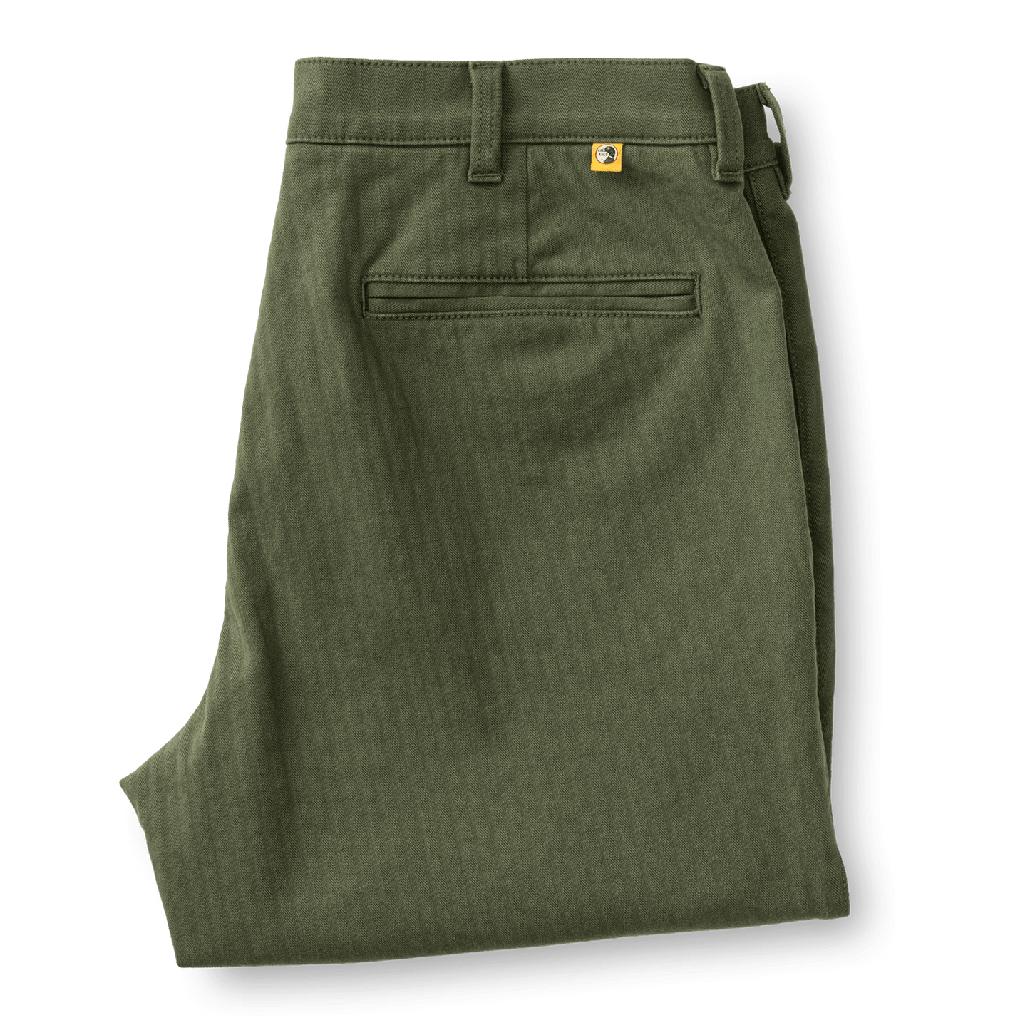 Duck Head Men's Wool Herringbone Gold School Chino in Duck Green