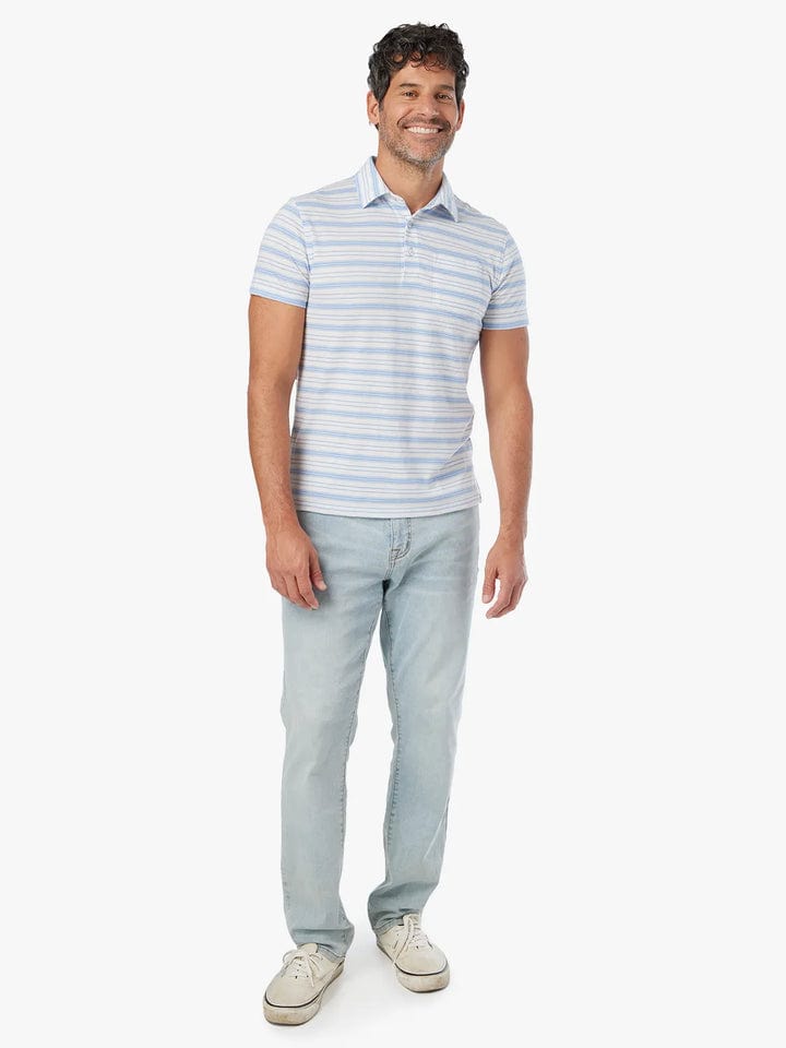 Fair Harbor Kismet Polo in Denim Blue Stripe