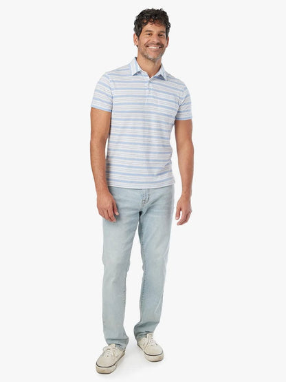 Fair Harbor Kismet Polo in Denim Blue Stripe