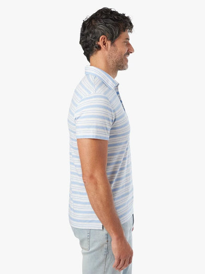 Fair Harbor Kismet Polo in Denim Blue Stripe