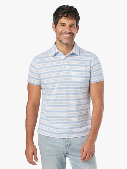 Fair Harbor Kismet Polo in Denim Blue Stripe