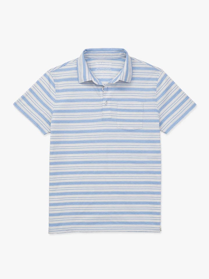Fair Harbor Kismet Polo in Denim Blue Stripe