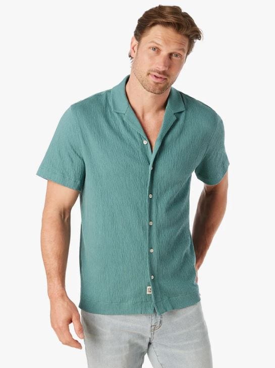 Fair Harbor Men's Babylon Camp Shirt in Sea Green