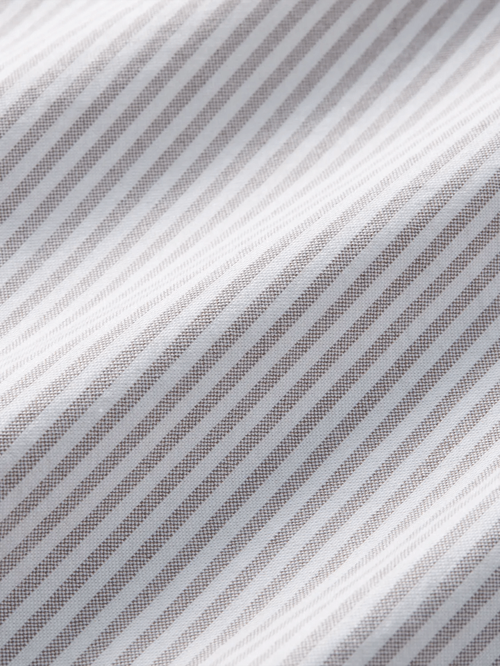 Fair Harbor Men's Salty Oxford Shirt in Oak Stripe
