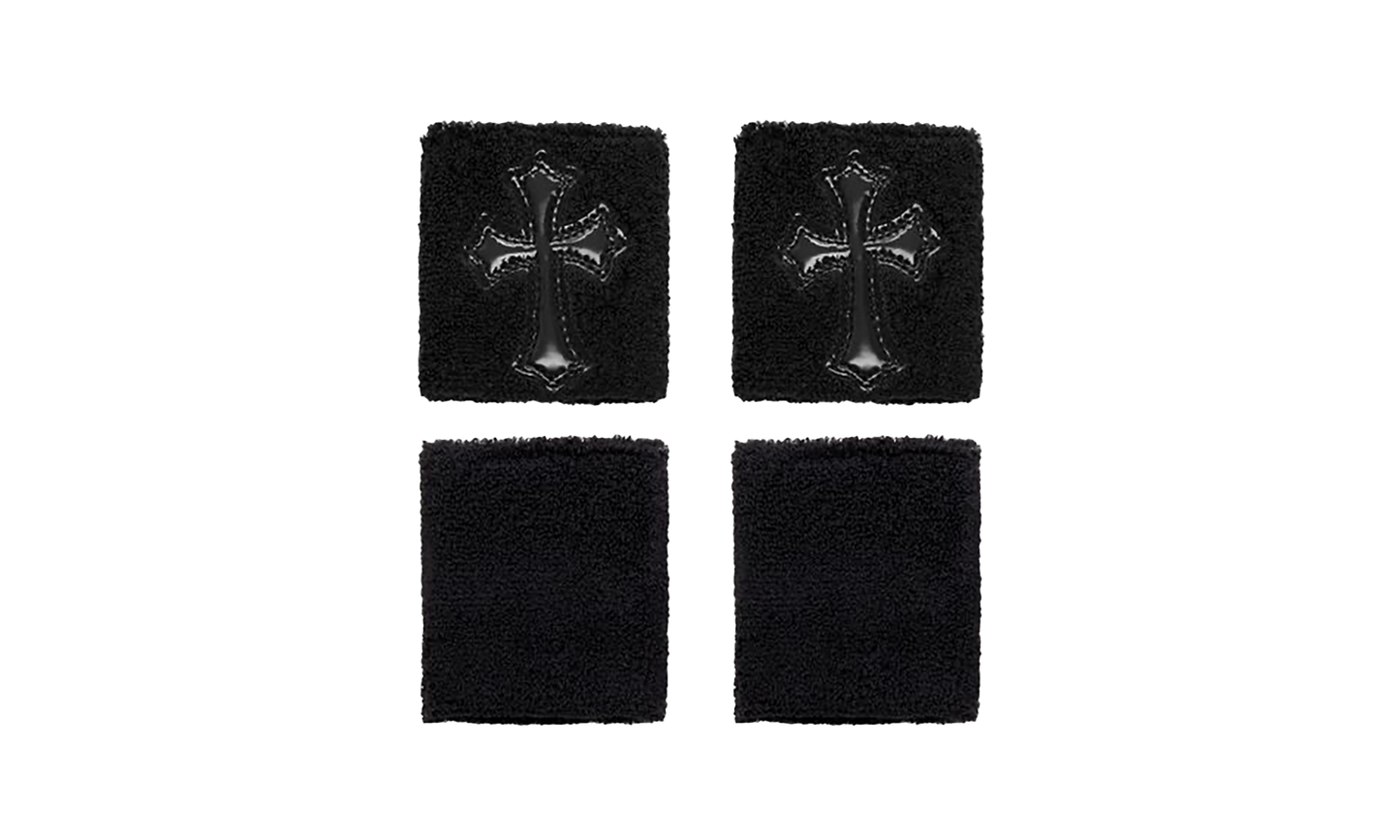 Big Cross Sweatband Set "Black - Set of 2"