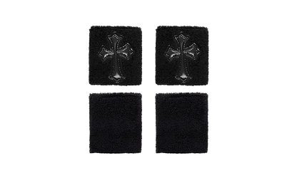 Big Cross Sweatband Set "Black - Set of 2"