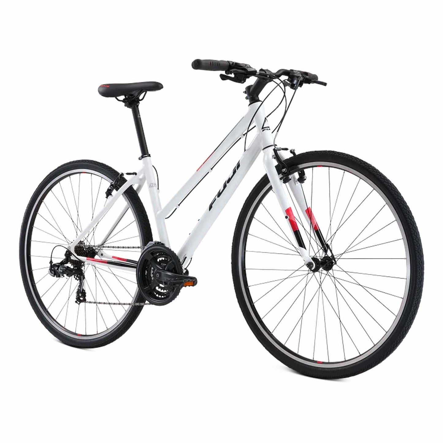 Fuji Absolute 2.1 ST, Shimano Tourney, Rim, Pearl White