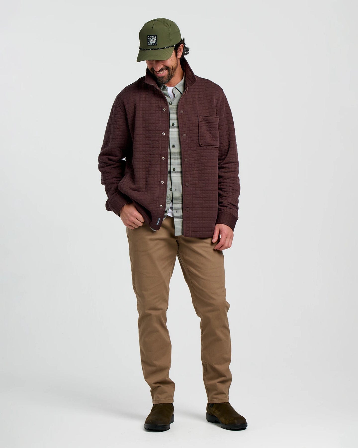 Free Fly Men's Downvalley Overshirt in Chestnut