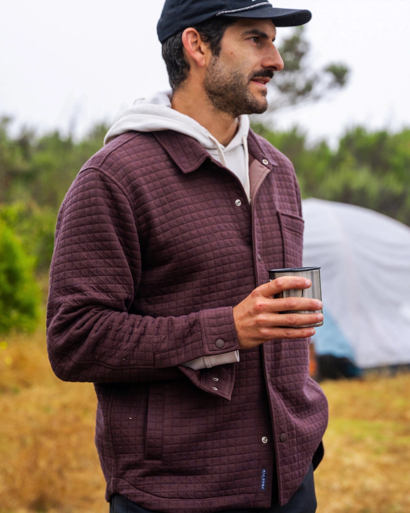 Free Fly Men's Downvalley Overshirt in Chestnut