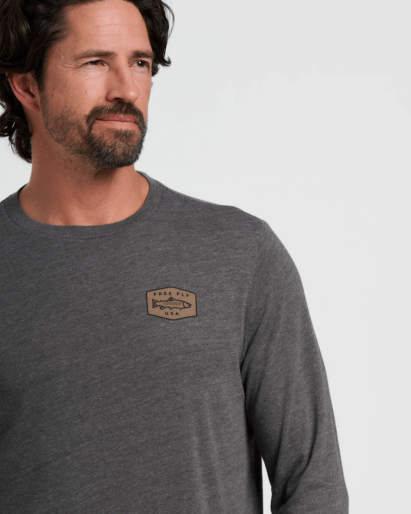 Free Fly Men's Freshwater Long Sleeve in Heather Black Sand