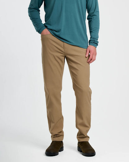 Free Fly Men's Passage 5 Pocket Pant in Dark Khaki