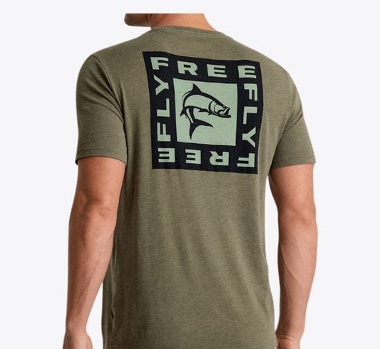 Free Fly Men's Sabalo Tee in Heather Fatigue