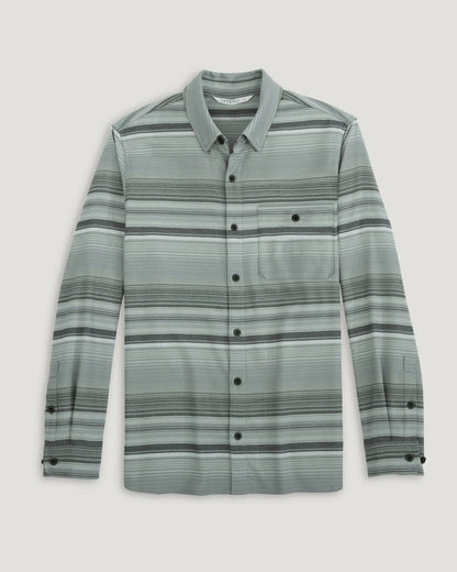 Free Fly Men's Seawool Flannel Shirt in Sagebrush Stripe