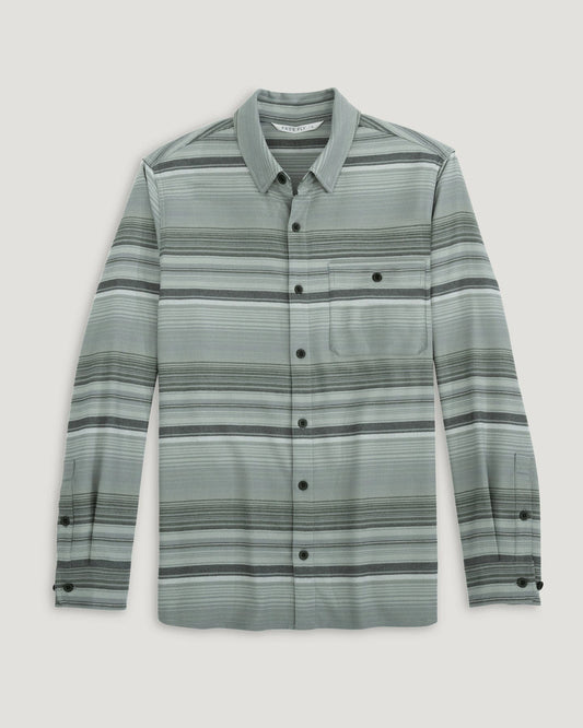 Free Fly Men's Seawool Flannel Shirt in Sagebrush Stripe