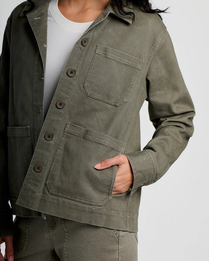 Free Fly Women's Folly Twill Chore Coat in Smokey Olive