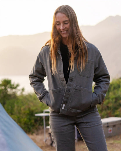 Free Fly Women's Folly Twill Chore Coat in Smokey Olive