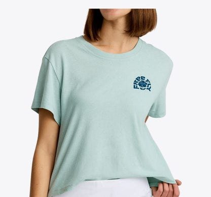 Free Fly Women's Poppy Tee in Heather Ocean Mist