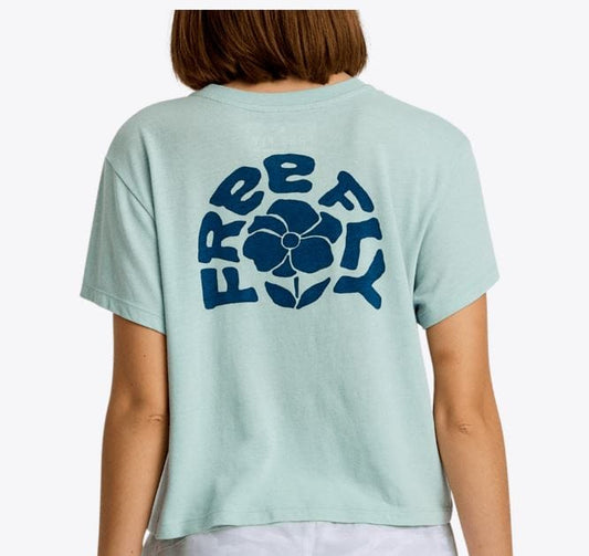 Free Fly Women's Poppy Tee in Heather Ocean Mist