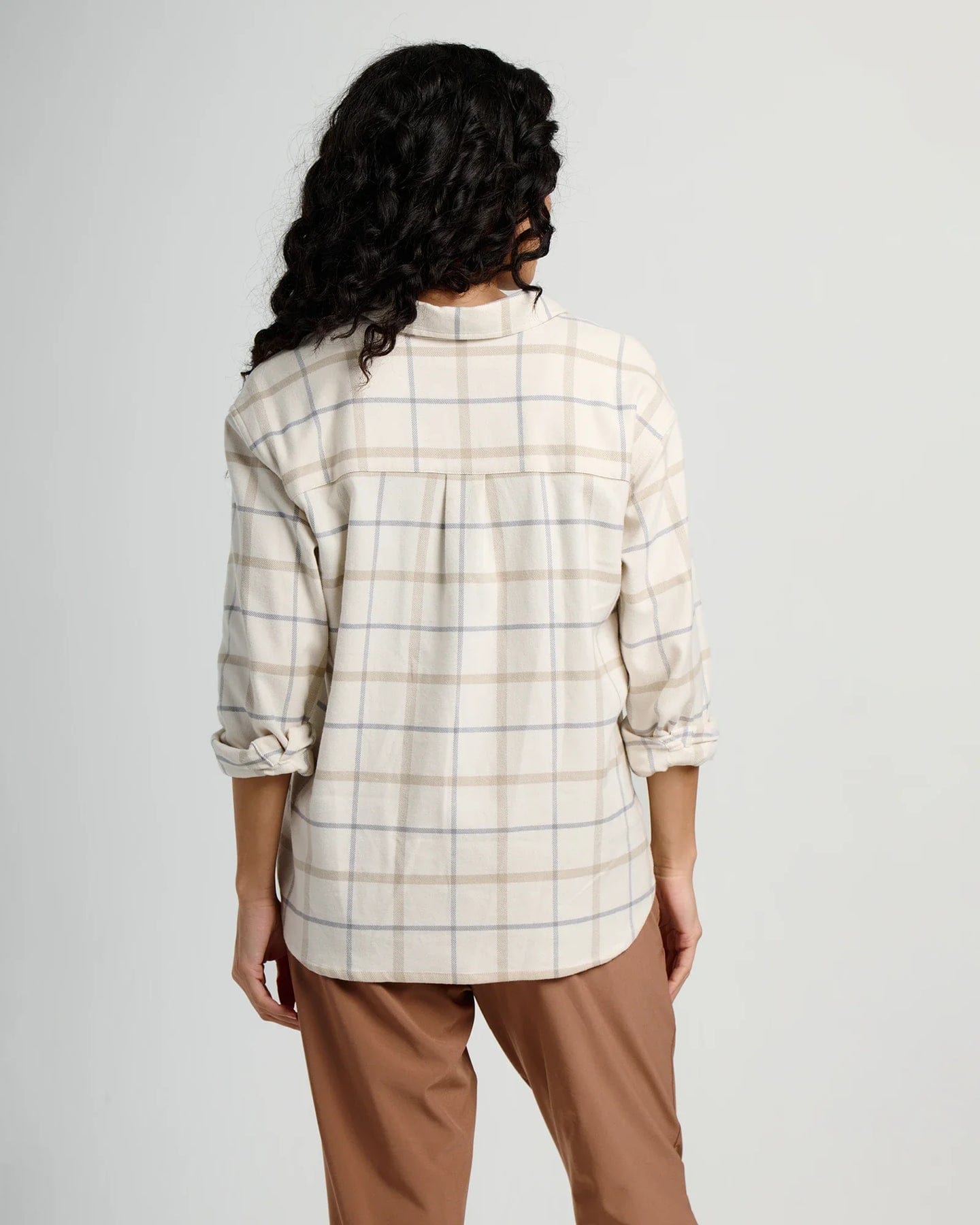 Free Fly Women's Seawool Flannel Shirt in Birch Plaid
