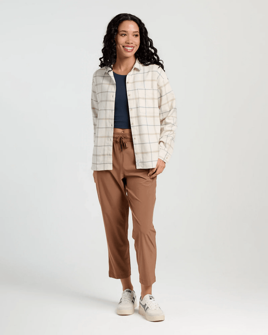 Free Fly Women's Seawool Flannel Shirt in Birch Plaid