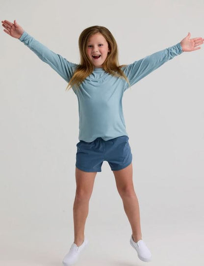 Free Fly Youth Bamboo Shade Long Sleeve in Ocean Mist