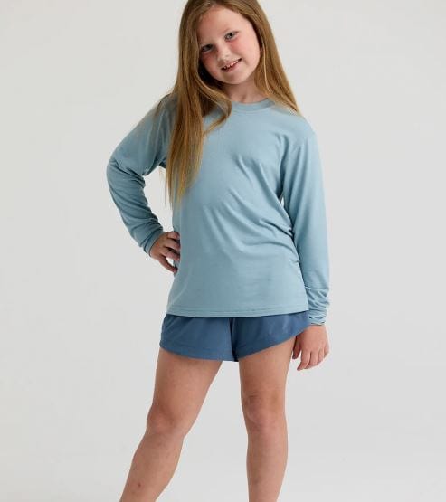 Free Fly Youth Bamboo Shade Long Sleeve in Ocean Mist