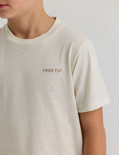 Free Fly Youth Vintage Camo Redfish Tee in Heather Birch