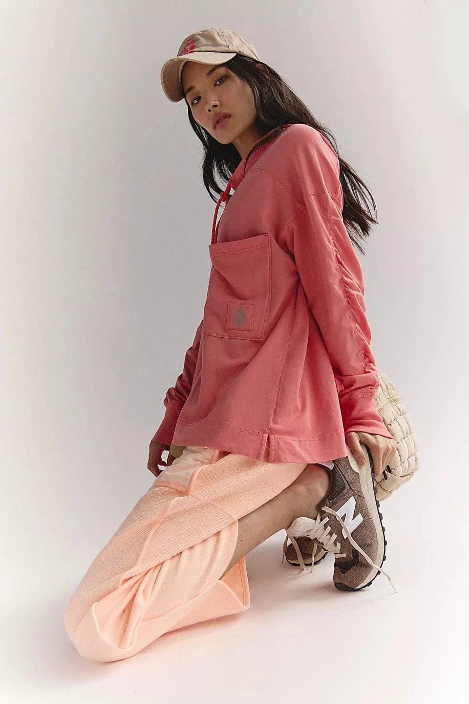 Free People Movement Women's Hot Shot Hooded Layer in Hibiscus