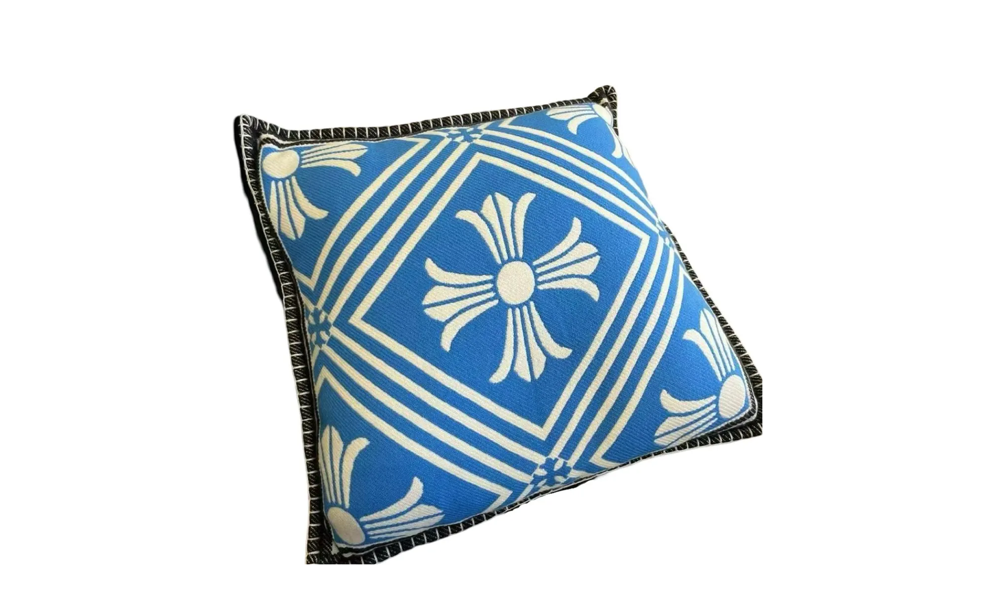 Blue Cross Cashmere Pillow "Blue - Large"