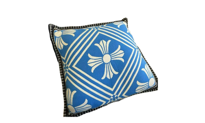 Blue Cross Cashmere Pillow "Blue - Large"
