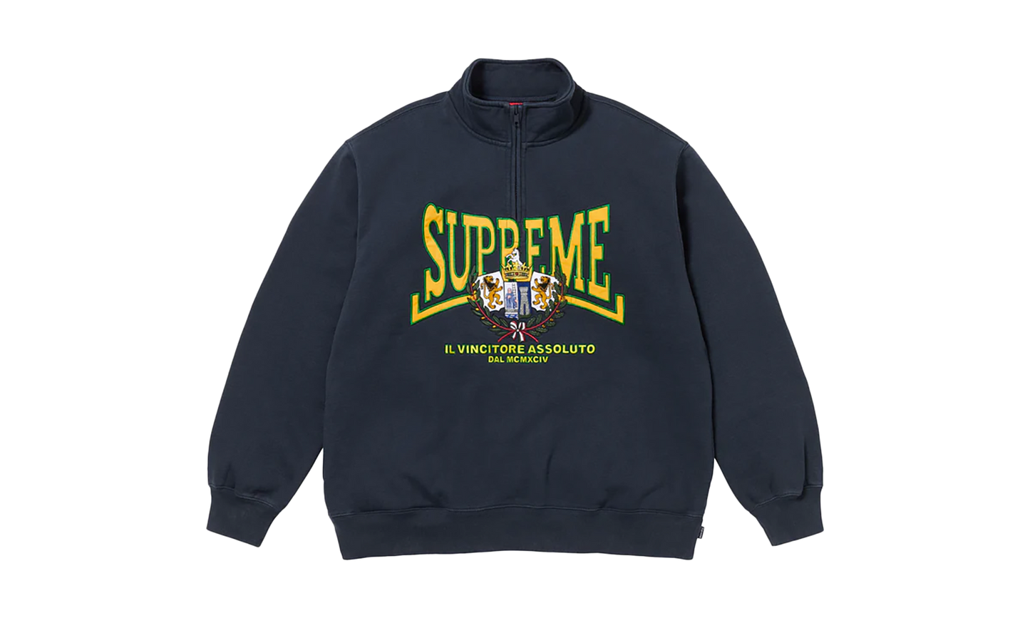 Crest Appliqué Half Zip Pullover "FW 25 - Navy Blue"