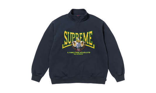 Crest Appliqué Half Zip Pullover "FW 25 - Navy Blue"
