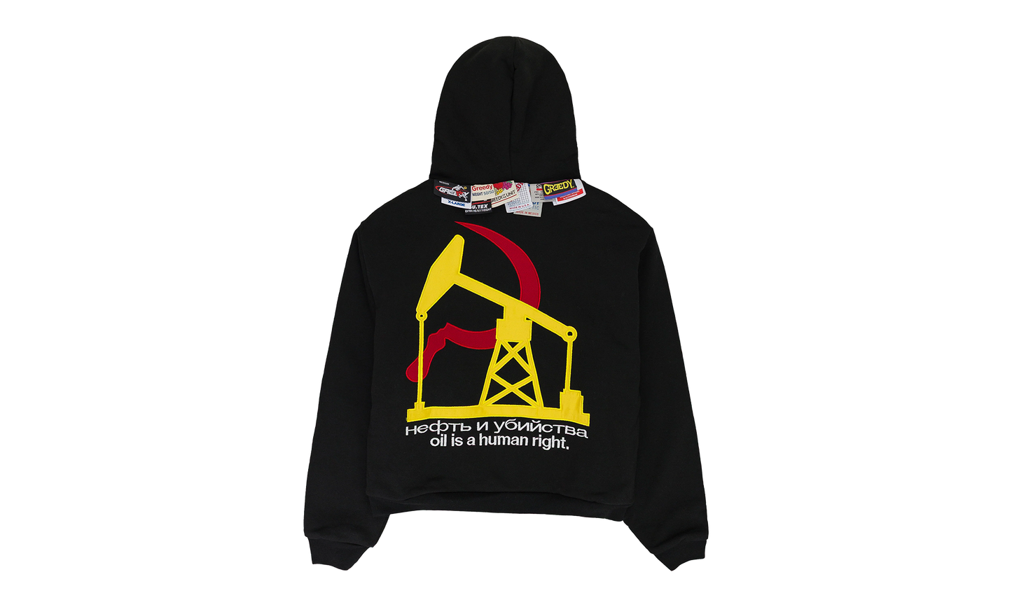 DOUBLE LAYERED HOODIE "MURD333R.FM - Black"