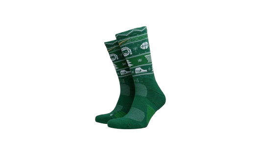 ELITE CHRISTMAS CREW SOCKS "Clover/White/Club Gold"