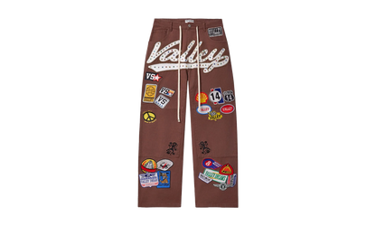 DIV Jeweled Patch Valley Denim Carpenter Pants "Brown"