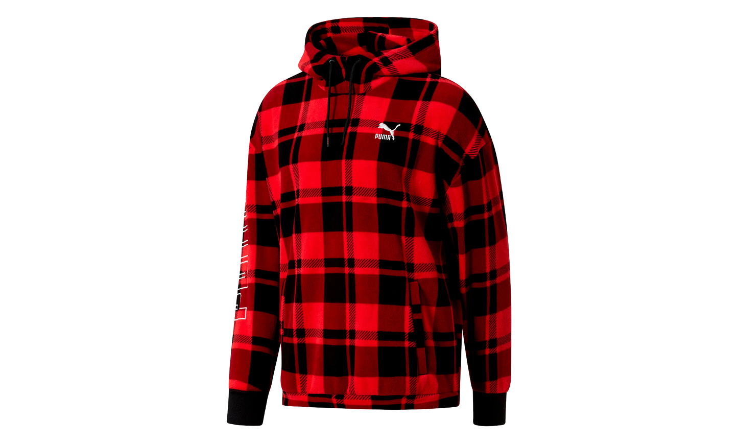 CHECK POLAR HOODY "Red"
