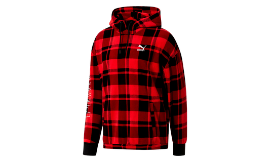 CHECK POLAR HOODY "Red"