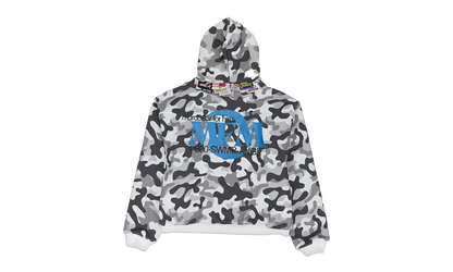 CAMO DOUBLE LAYERED HOODIE "MURD333R.FM - WHITE"