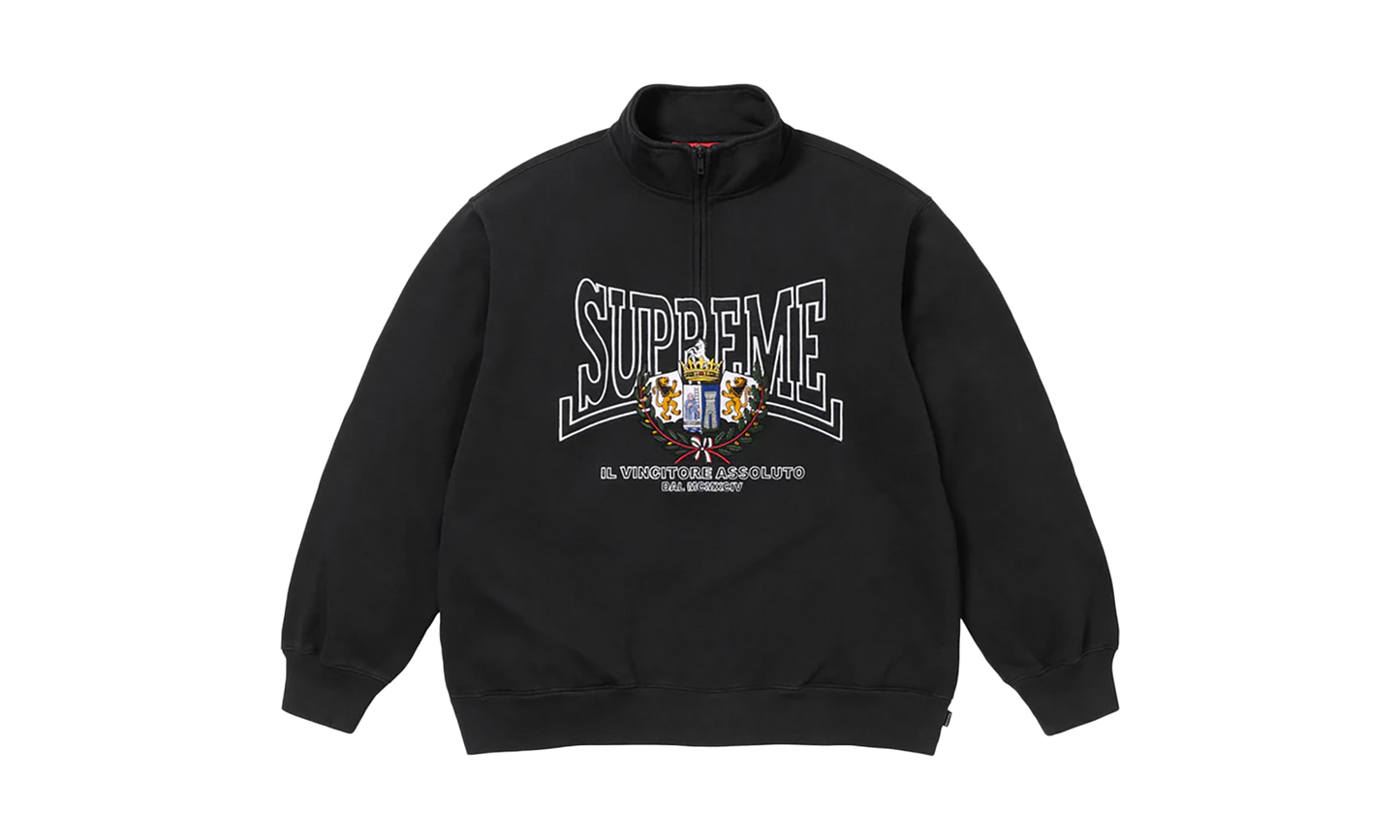 Crest Appliqué Half Zip Pullover "FW 25 - Black"