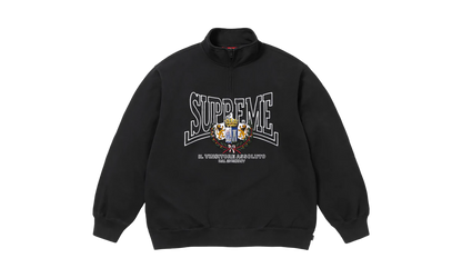 Crest Appliqué Half Zip Pullover "FW 25 - Black"
