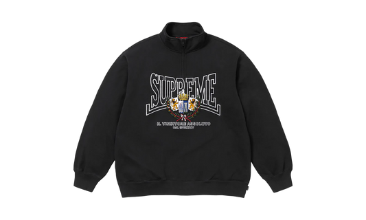Crest Appliqué Half Zip Pullover "FW 25 - Black"