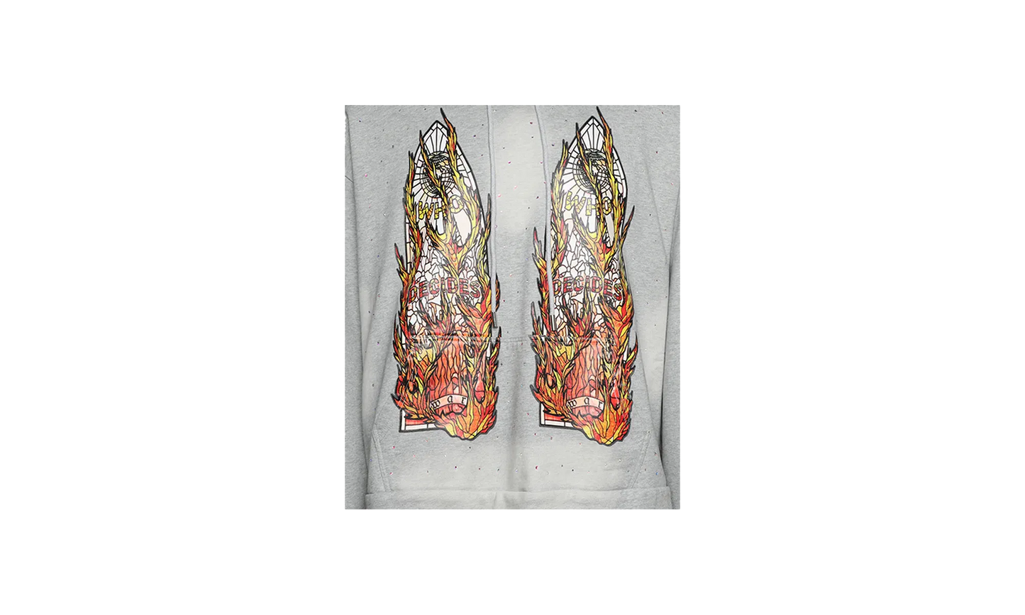 Flames Glass Hoodie "Vintage Grey"
