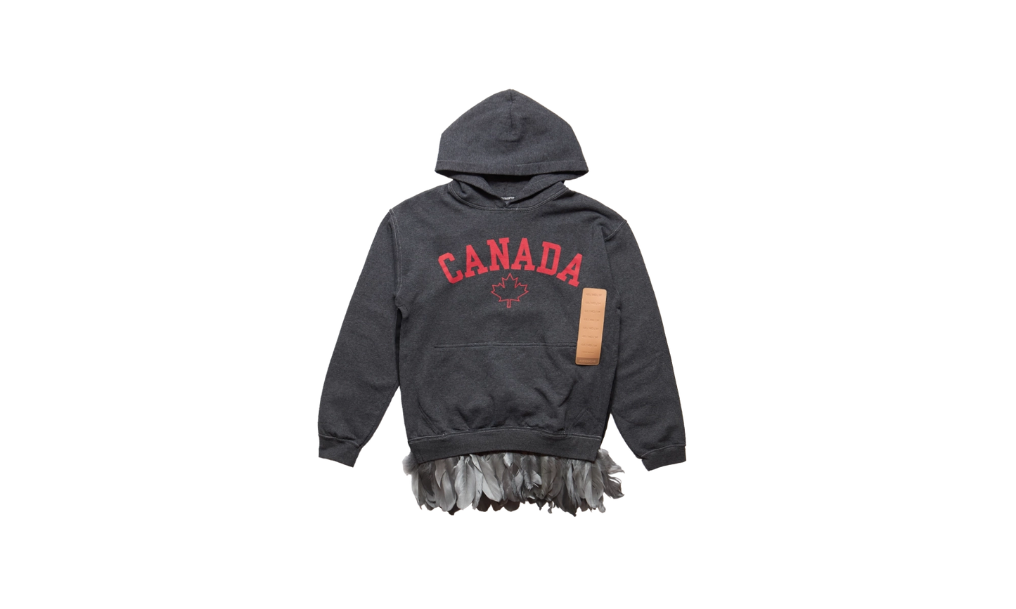 Canada Feather Trim Hoodie "Gray"