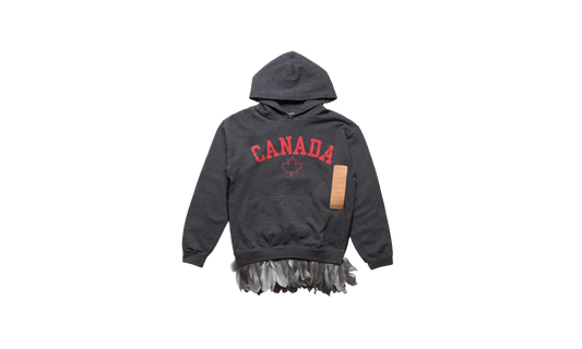 Canada Feather Trim Hoodie "Gray"