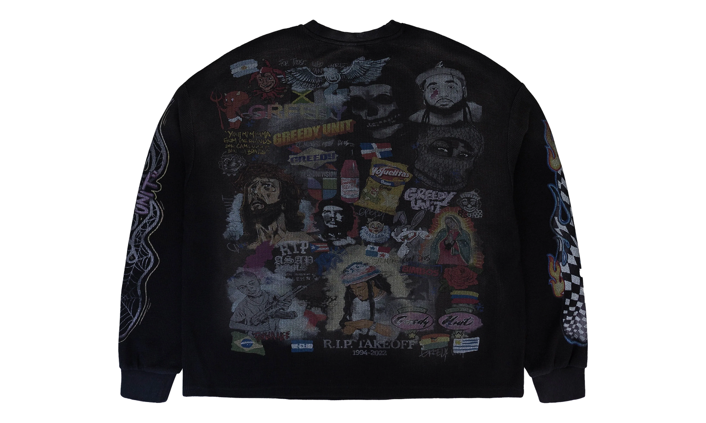 ALL OVER PRINT THERMAL T-SHIRT "BLACK"
