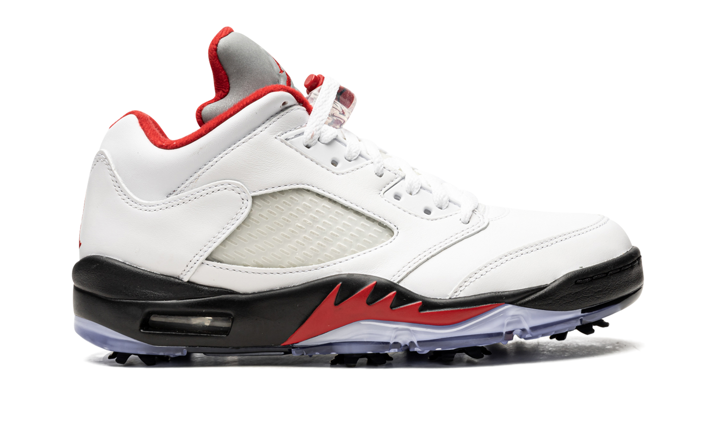 Air Jordan 5 Low Golf "Fire Red - Silver Tongue"
