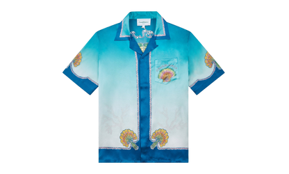 Coquillage Colore Silk Shirt "Blue"