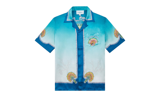 Coquillage Colore Silk Shirt "Blue"